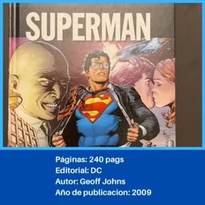Foto que dice el numero de paginas, nombre y autor del comic origen secreto superman
